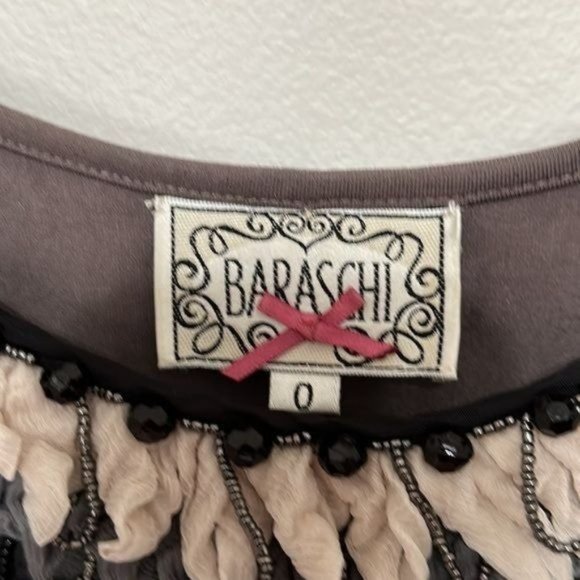 Yoana Baraschi Anthropologie Sleeveless Beaded Ruffle Dress Size 0 - Picture 8 of 10